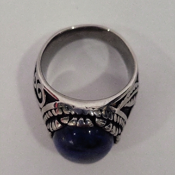 345- Lapis Lazuli Natural Gemstone Handmade Men's Ring Size 9 NWT - Picture 5 of 8